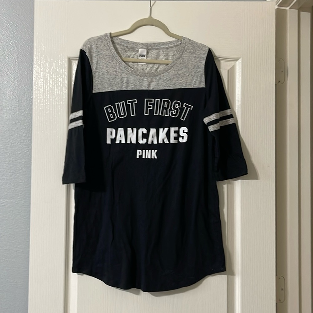 VS Pink Varsity Nightshirt Size Large